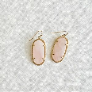 Kendra Scott Elle Gold Drop Earrings in Rose Quartz